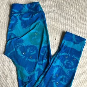 LulaRoe HTF 💙Raccoon 💙Leggings OS
